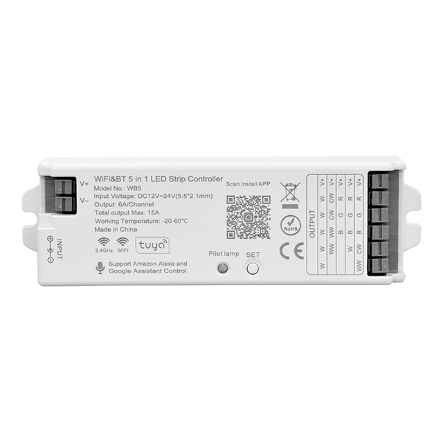 Smart Life Tuya WIFI LED Strip Light Controller | PWM Single Colour/CCT/RGB/RGBW/RGBCCT | DC12-24V