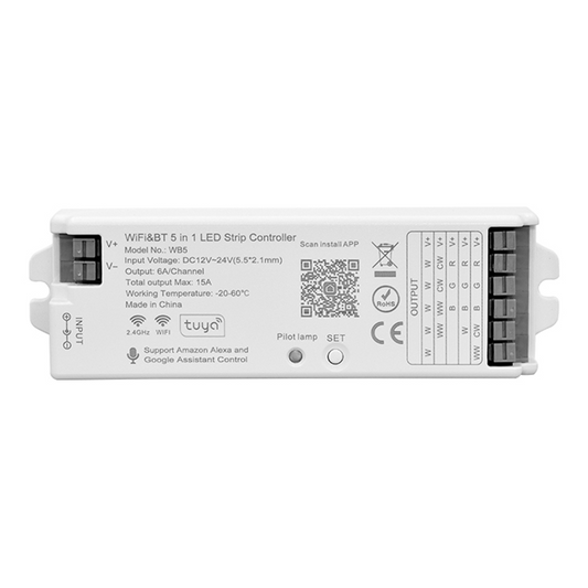 Smart Life Tuya WIFI LED Strip Light Controller | PWM Single Colour/CCT/RGB/RGBW/RGBCCT | DC12-24V