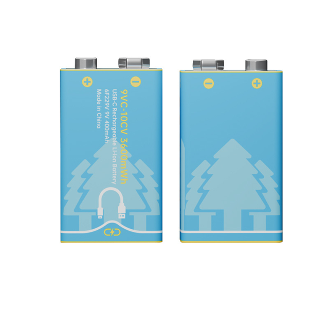 BESTON 9V USB-C Rechargeable Lithium-ion Battery | 9V | 400mAh | 2 Pack