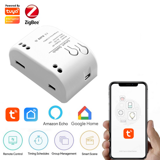 Smart Life Tuya Zigbee 1CH 5V or 7-32V Door Gate Garage Opener Inching Relay Module with RF433Mhz