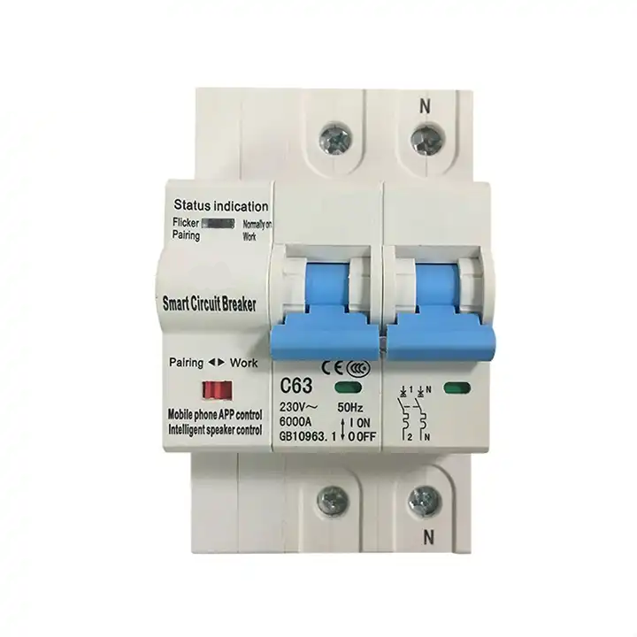 Smart Life Tuya Zigbee 2P 230V 63A 13800W 13.8KW MCB Switch Circuit Breaker with Power Monitoring