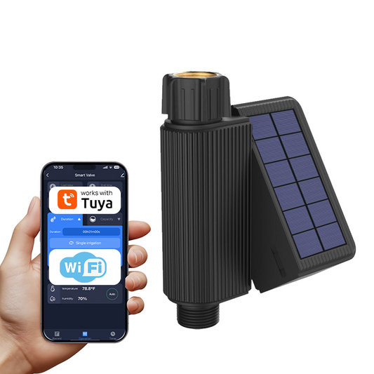 Smart Life Tuya WIFI Solar Irrigation Valve Sprinkler Timer Controller Switch | Solar & Battery