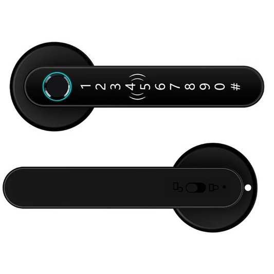 Smart Life Tuya WIFI Door Handle Fingerprint Keypad Card Lock | S1 | Black