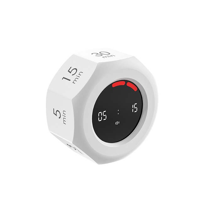 Flip Digital Timer Octagon – 1/3/5/15/30/60/90 Min Gravity Countdown/ Timer | White