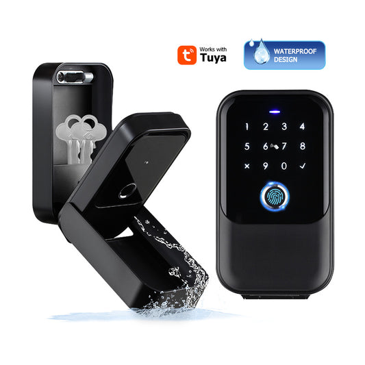 Smart Life Tuya Bluetooth Access Control Fingerprint Keypad Card Key Box (Black)