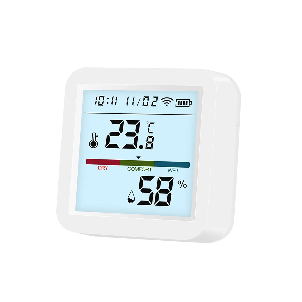 Smart Life Tuya WIFI Temperature Humidity Sensor w/ Clock Date w/ Backlight