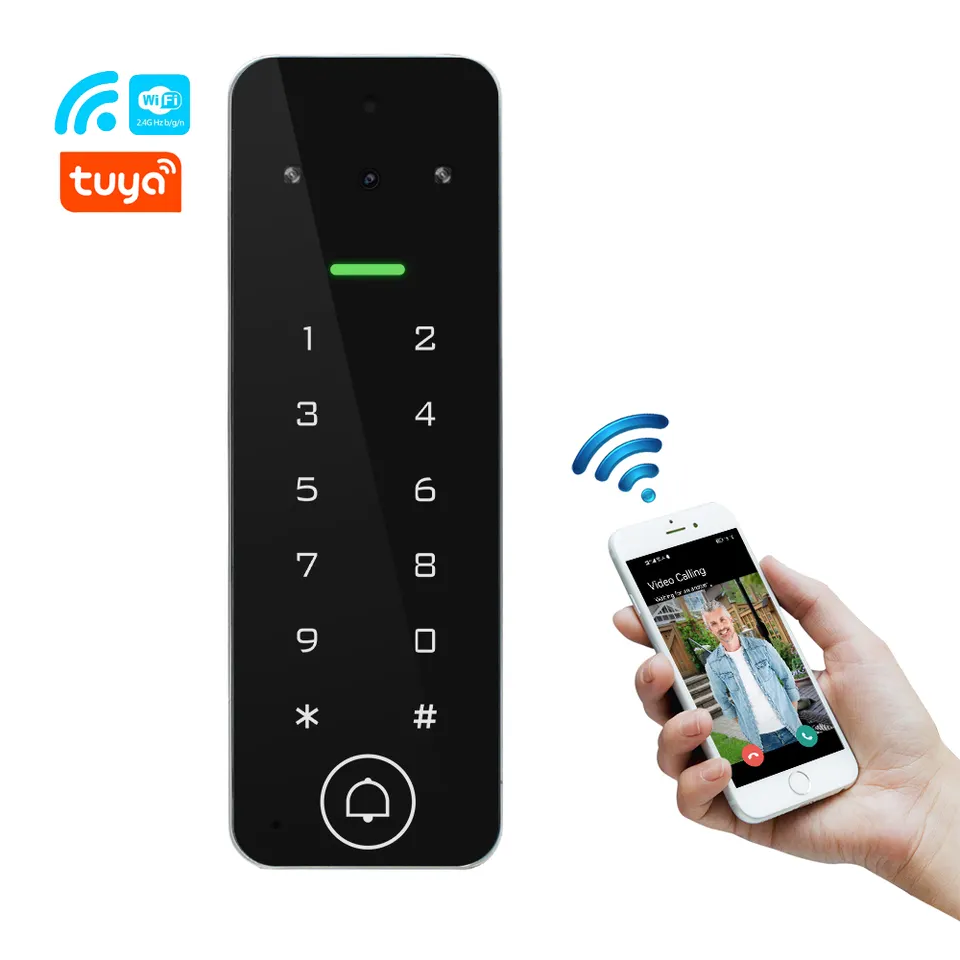 Smart Life Tuya WIFI Waterproof 12V Video Doorbell Access Control Keypad Card Door Gate Garage VC4K