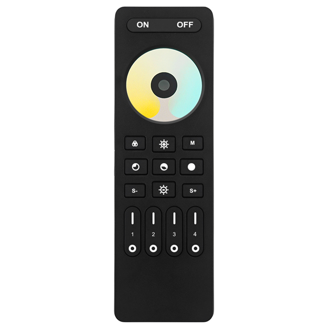 Wireless 2.4G RF Remote Controller | 4 Zones | CCT | Dimming | 3V | RC02RF | Black