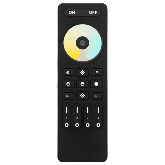Wireless 2.4G RF Remote Controller | 4 Zones | CCT | Dimming | 3V | RC02RF | Black