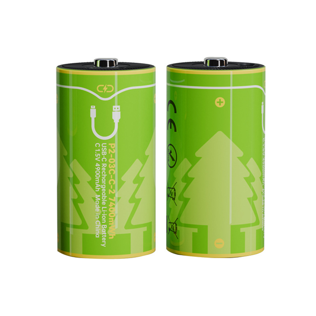 BESTON C Cell USB C Rechargeable Lithium-ion Battery | 1.5V | 4900mAh | 2 Pack