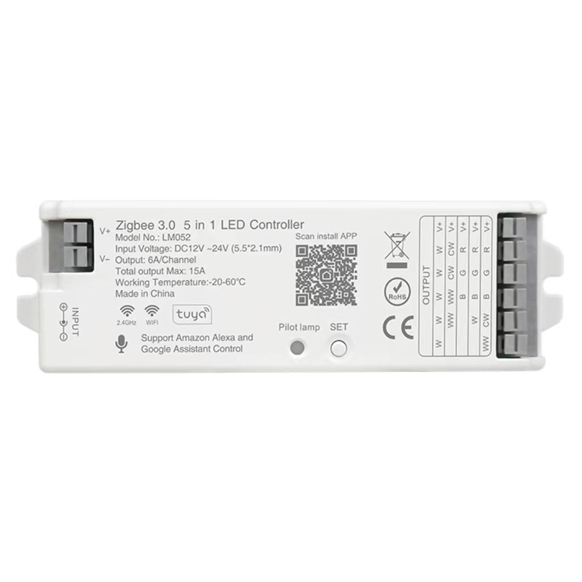 Smart Life Tuya Zigbee LED Strip Light Controller | PWM Single Colour/CCT/RGB/RGBW/RGBCCT DC12-24V