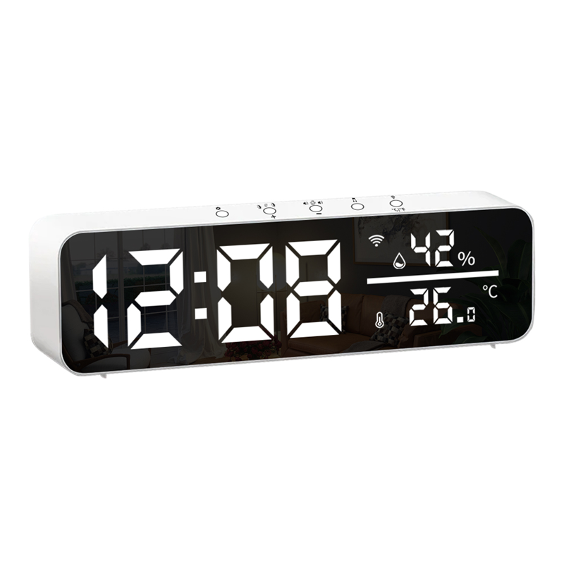 Smart Life Tuya WIFI Alarm Clock Time LED Display w/ Temperature & Humidity Sensor | 5V | White