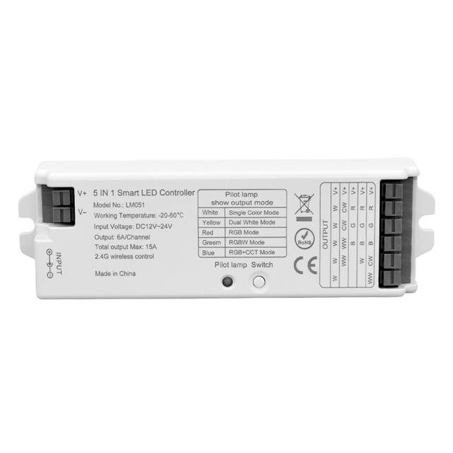 2.4G RF LED Strip Light Controller | PWM Single Colour/CCT/RGB/RGBW/RGBCCT | DC12-24V