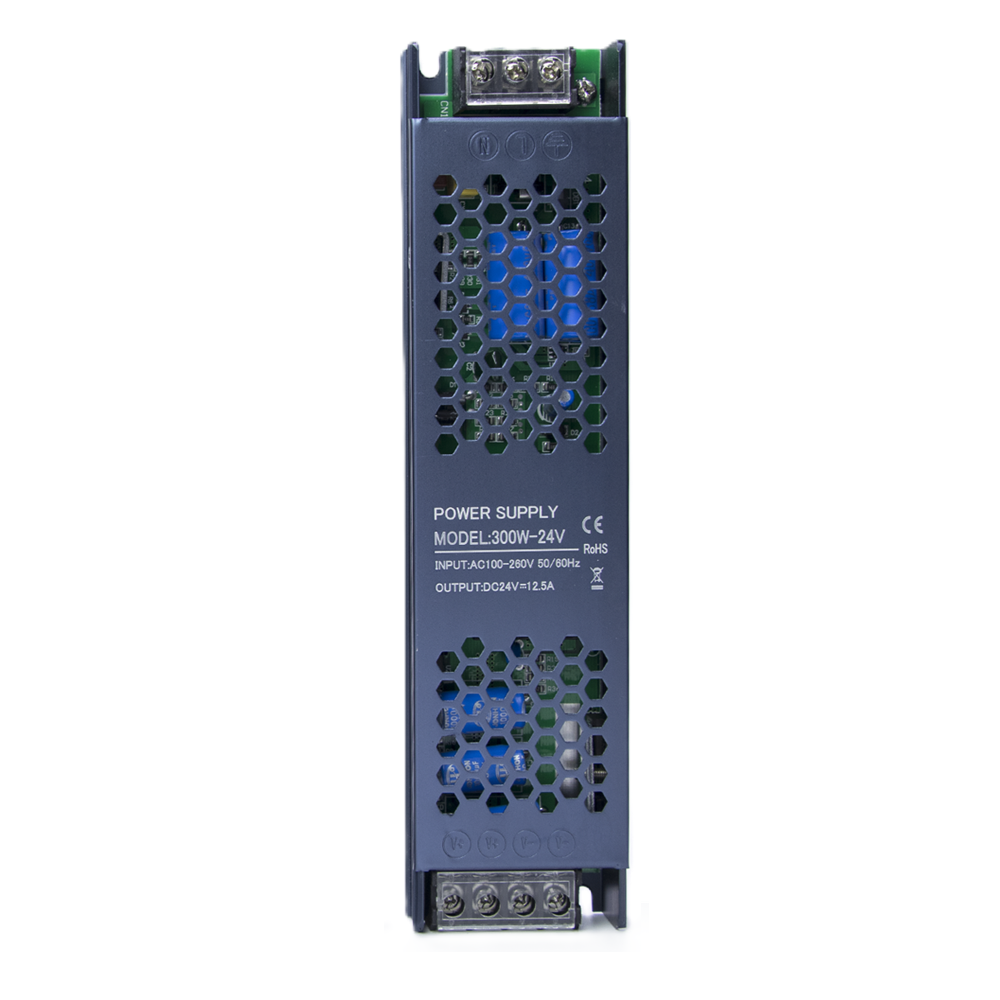 DC 24V 12.5A 300W Slim LED Driver Constant Voltage Power Supply for LED Strips & Lighting | AC Input