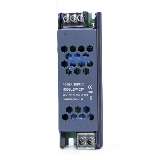 DC 24V 2.5A 60W Slim LED Driver Constant Voltage Power Supply for LED Strips & Lighting | AC Input