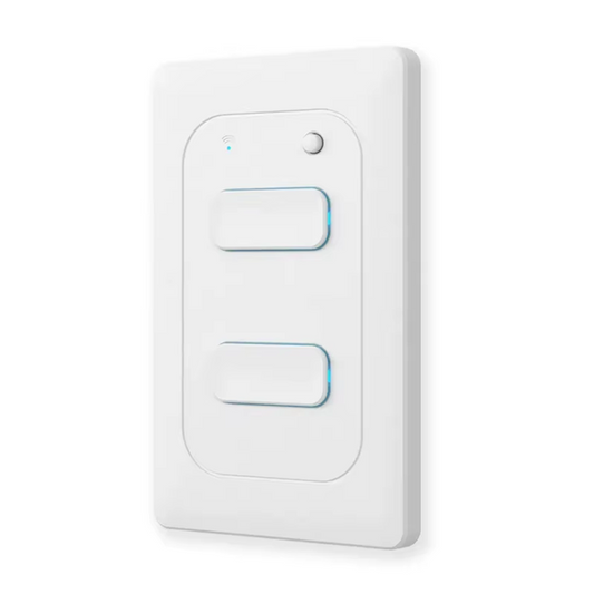 Smart Life Tuya WIFI 2CH LED Light Button Switch | Live & Neutral / Live & No Neutral Wire | White