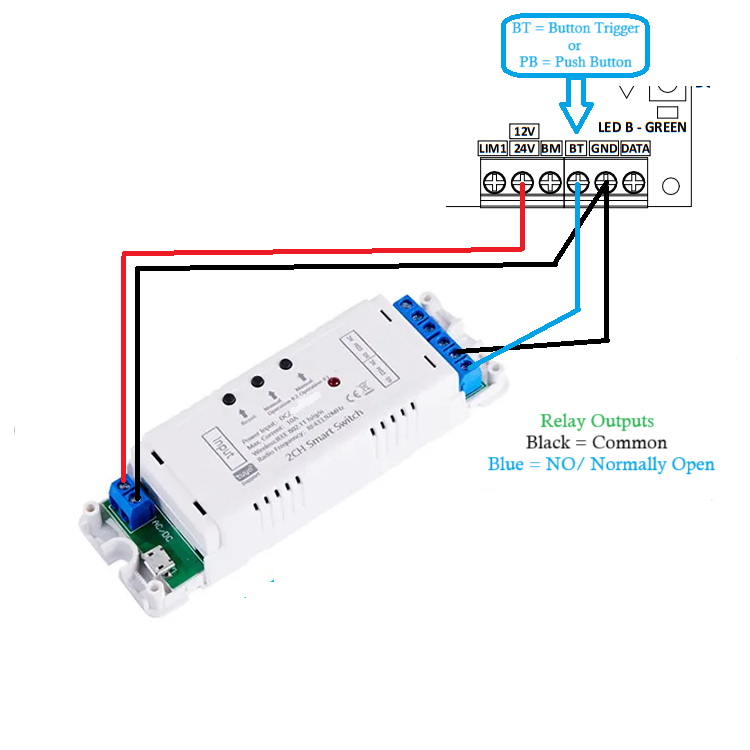 Smart Life Tuya WIFI 2CH 5V / 7-32V Door Gate Garage Opener Inching Relay Module w/ RF433Mhz