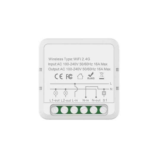 Smart Life Tuya WIFI 2CH 16A 3500W Appliance / 200W LED Light Mini Switch