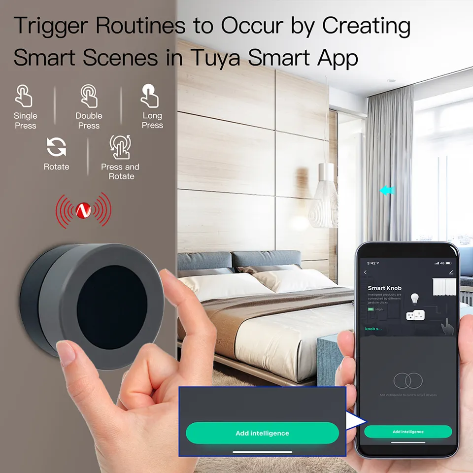 Smart Life Tuya Zigbee Wireless Knob Scene Switch