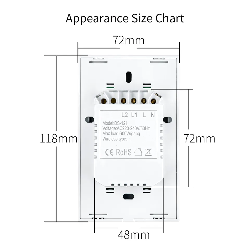 Smart Life Tuya Zigbee 2CH US LED Neutral or No Neutral Smart Switch (White)