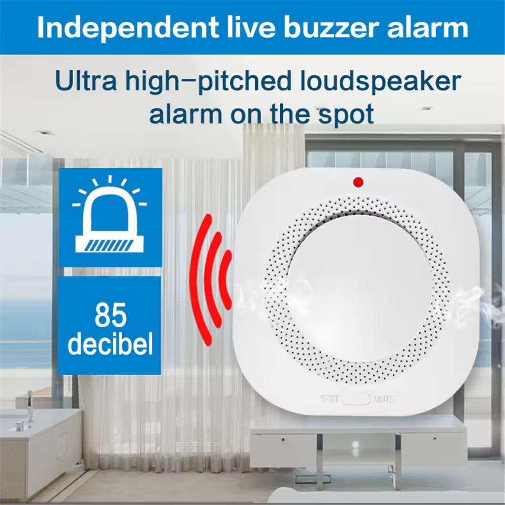 Wireless Smoke Detector Sensor w/ 80db Alarm Speaker for WG103T or H502 GSM Alarm System | RF433