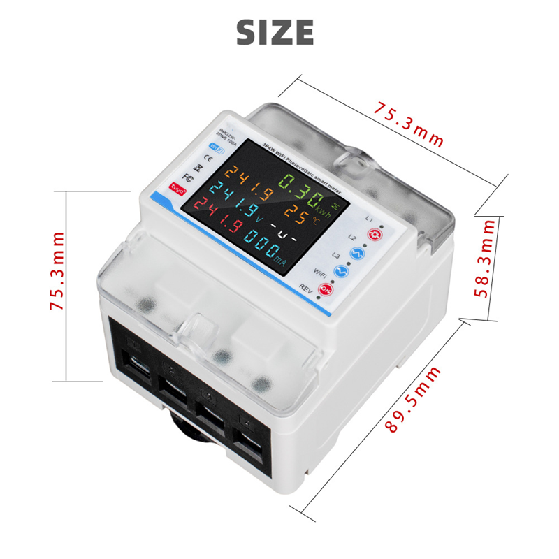 Smart Life Tuya WIFI 4P 230V 100A 23000W 23KW MCB Switch Circuit Breaker w/ Power Monitor