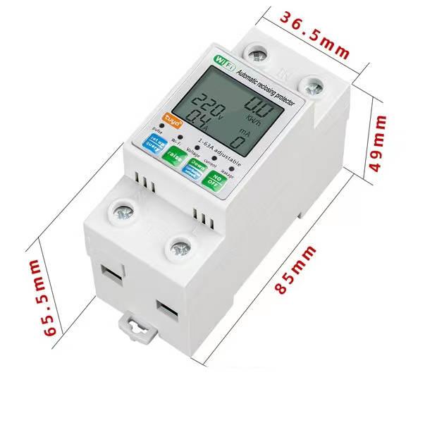 Smart Life Tuya WIFI 63A 230V Switch with Power Consumption Energy Monitoring Prepaid Meter