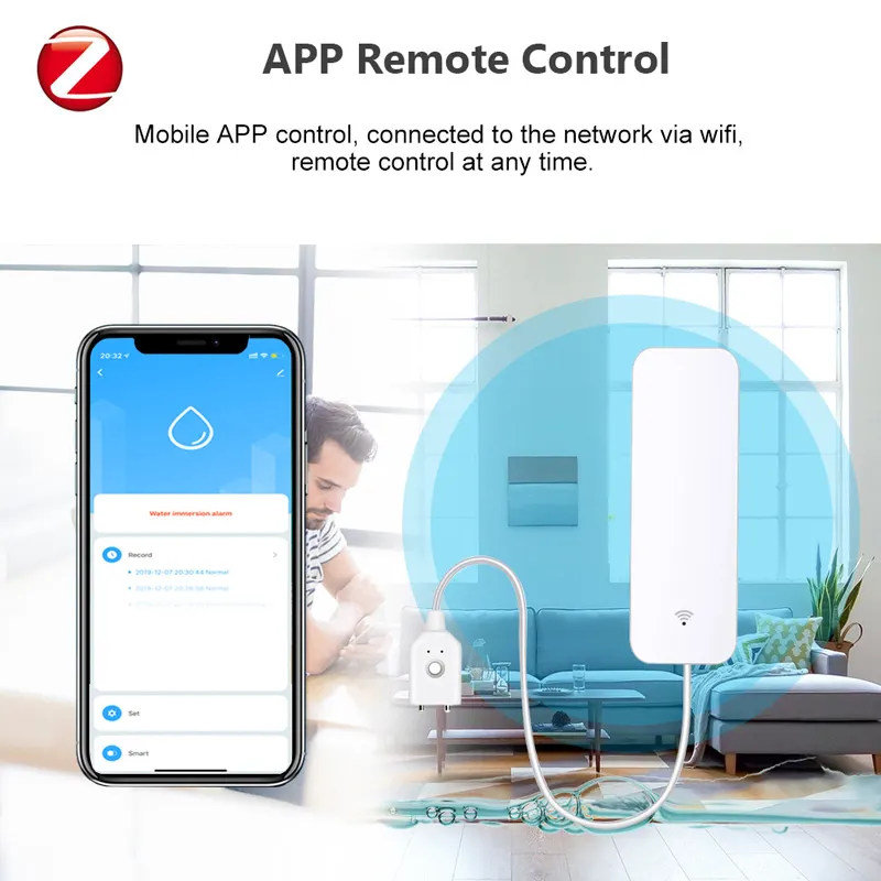 Smart Life Tuya Zigbee Wireless Water Leak Detector Sensor