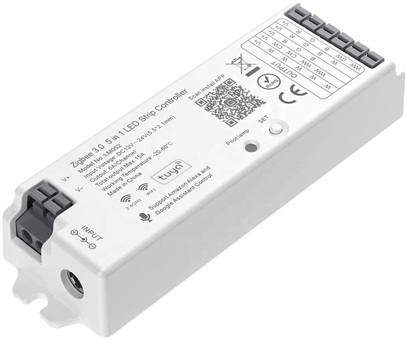 Smart Life Tuya Zigbee LED Strip Light Controller | PWM Single Colour/CCT/RGB/RGBW/RGBCCT DC12-24V