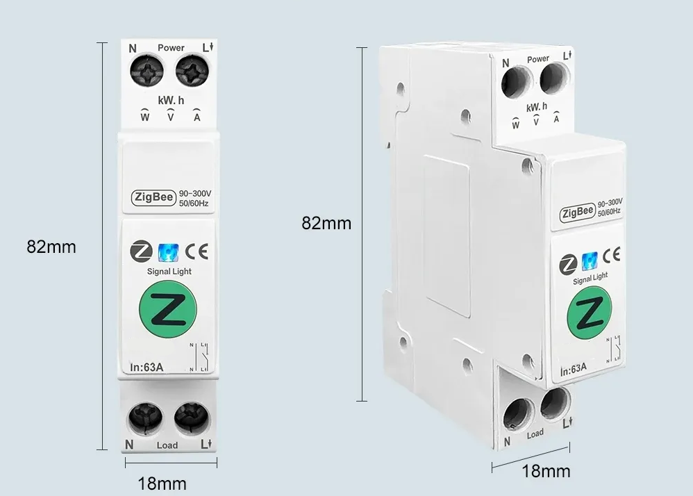 Smart Life Tuya Zigbee 1P w/ Neutral 240V 63A 13800W 13.8KW MCB Switch Relay