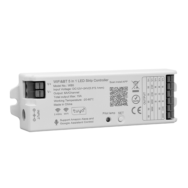 Smart Life Tuya WIFI LED Strip Light Controller | PWM Single Colour/CCT/RGB/RGBW/RGBCCT | DC12-24V