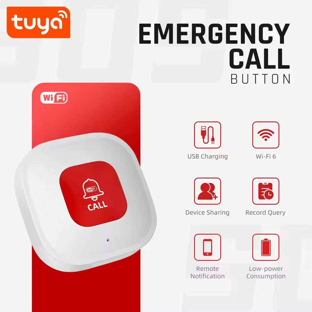 Smart Life Tuya WIFI SOS Emergency Panic Button | 5V Rechargeable