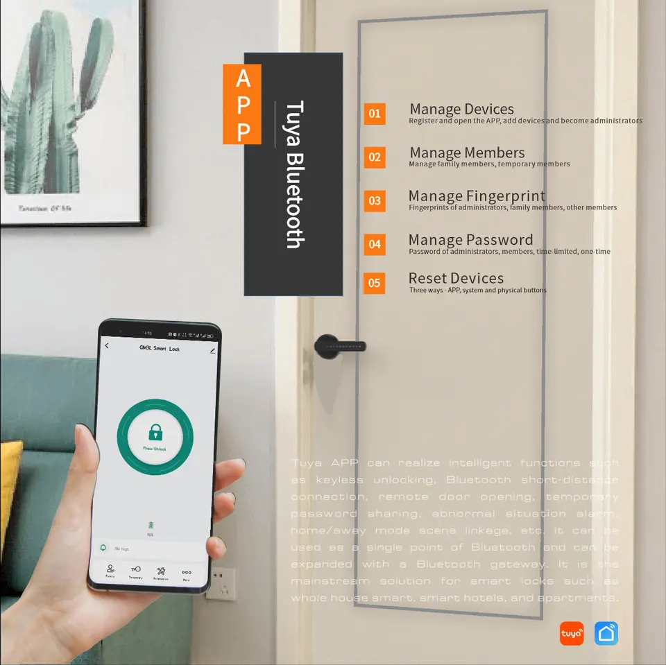 Smart Life Tuya Bluetooth BLE Access Control Fingerprint Keypad Smart ...