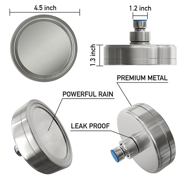 15-Stage Shower Filter with Vitamin C Shower Head (Chrome Plated)