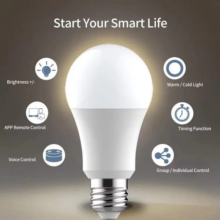 Smart Life Tuya WIFI 9W B22 RGB CCT LED Light Bulb | 3000K to 6000K | RGB