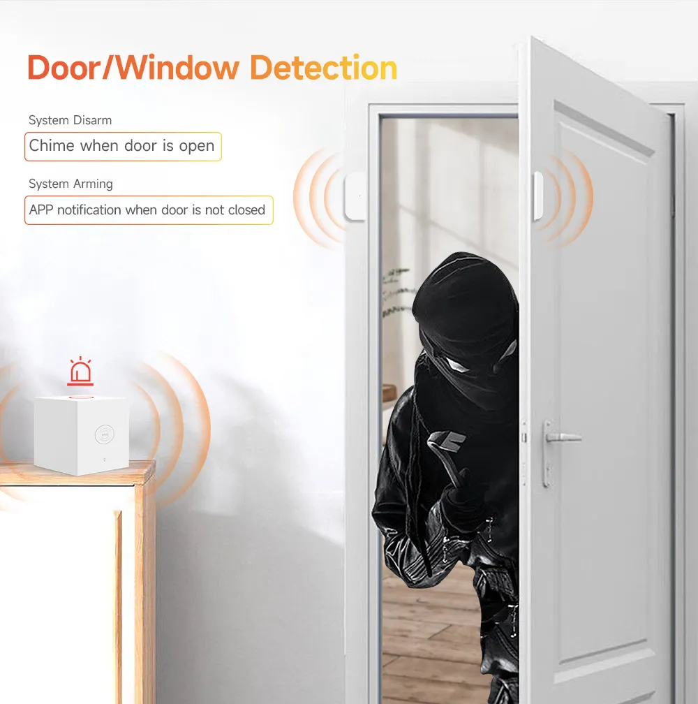 Smart Life Tuya WIFI Alarm System for Door Window PIR Motion Doorbell SOS Panic | 5V w/ Backup power