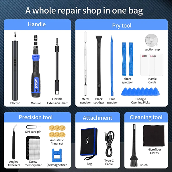 150 in 1 Precision Electric Screwdriver Set w/ 120 Magnetic Bits Tool Kit w/ Carry Case
