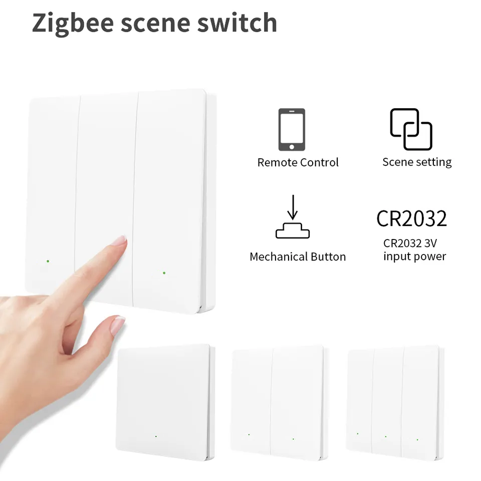 Smart Life Tuya Zigbee Wireless 4CH Scene Switch 12 Scenes