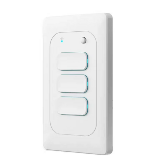 Smart Life Tuya WIFI 3CH LED Light Button Switch | Live & Neutral / Live & No Neutral Wire | White