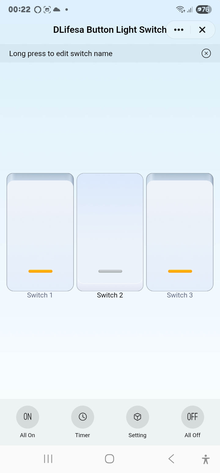 Smart Life Tuya WIFI 3CH LED Light Button Switch | Live & Neutral / Live & No Neutral Wire | Black