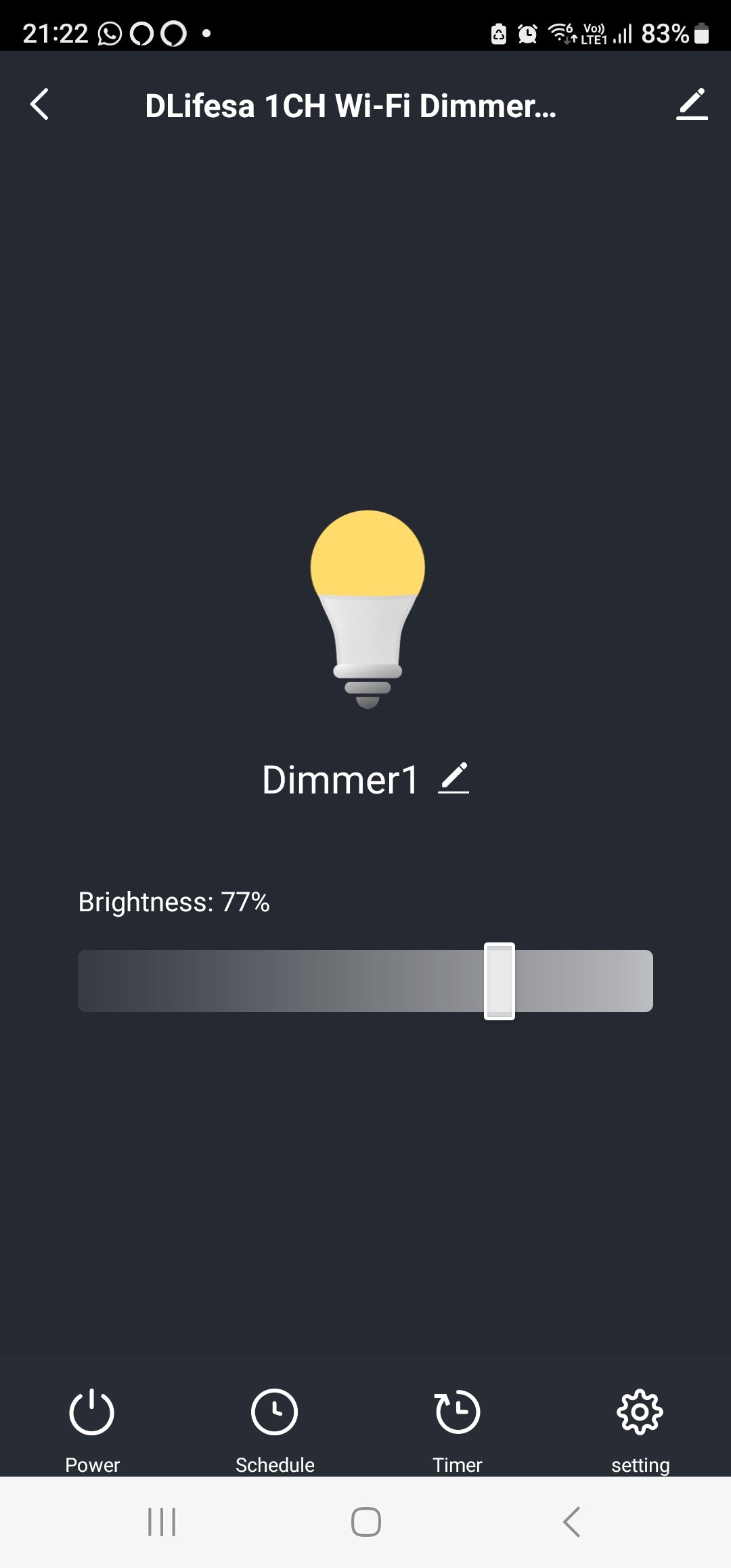 Smart Life Tuya WIFI 1CH 150W LED Light Dimmer Mini Switch