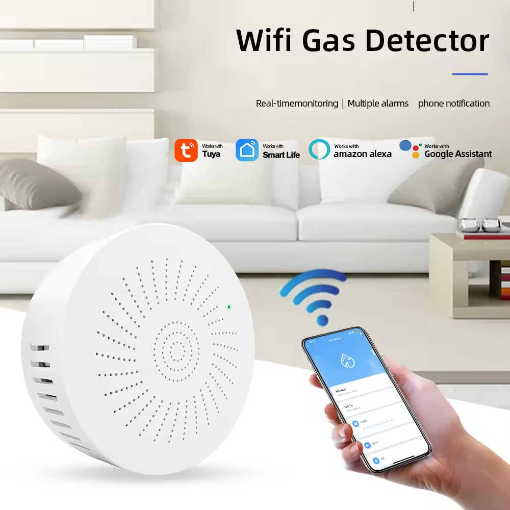 Smart Life Tuya WIFI Gas Detector Sensor w/ 80db Alarm Sound Speaker | 5V