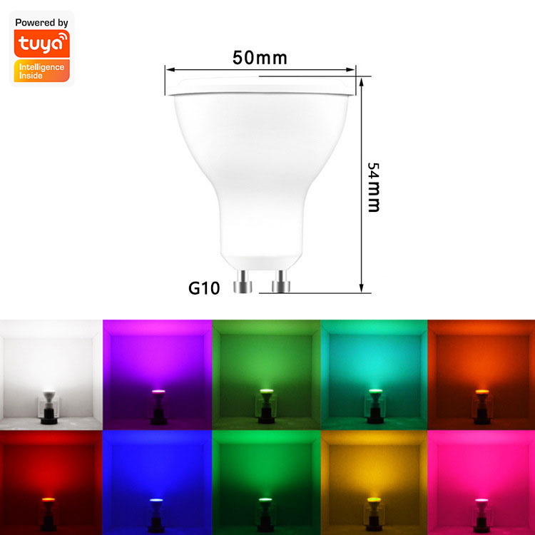 Smart Life Tuya WIFI 5W GU10 RGB CCT LED Downlight Light Bulb | 2700K to 6500K | RGB