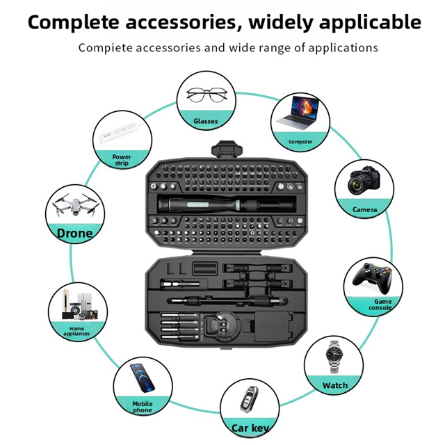 152 in 1 Precision Screwdriver Set w/ 140 Magnetic Bits Tool Kit w/ Carry Case | Black