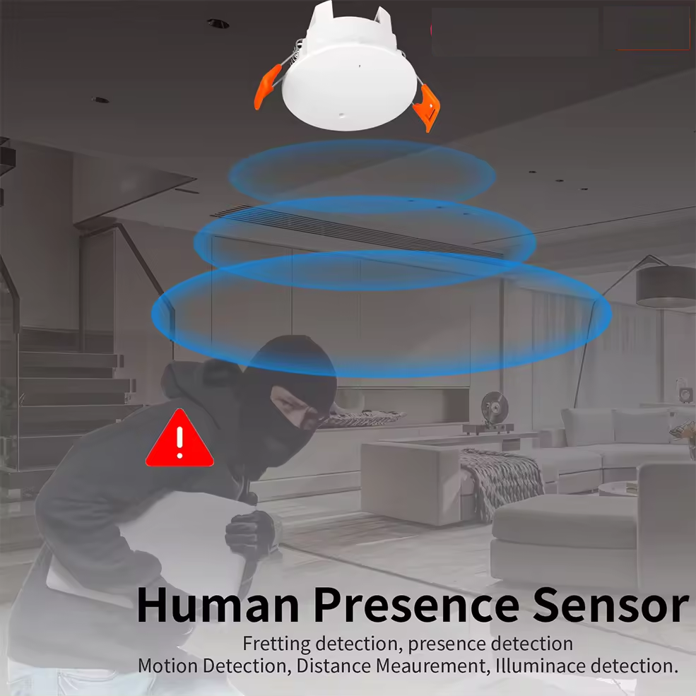 Smart Life Tuya WIFI Human Presence Motion Detector w/ Light Lux Sensor | 250V | In Ceiling