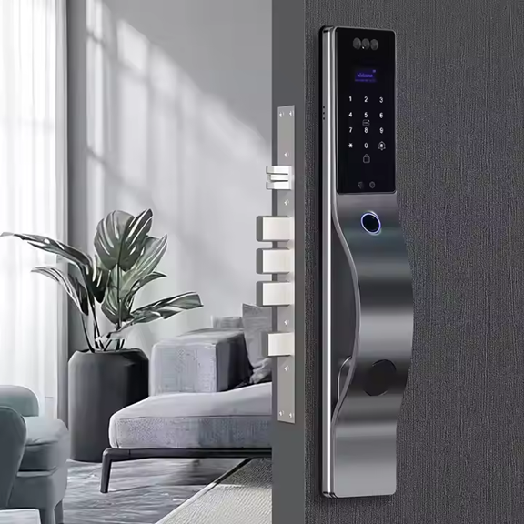 Smart Life Tuya WIFI Door Handle Face Fingerprint Keypad Card Video Doorbell Intercom Lock