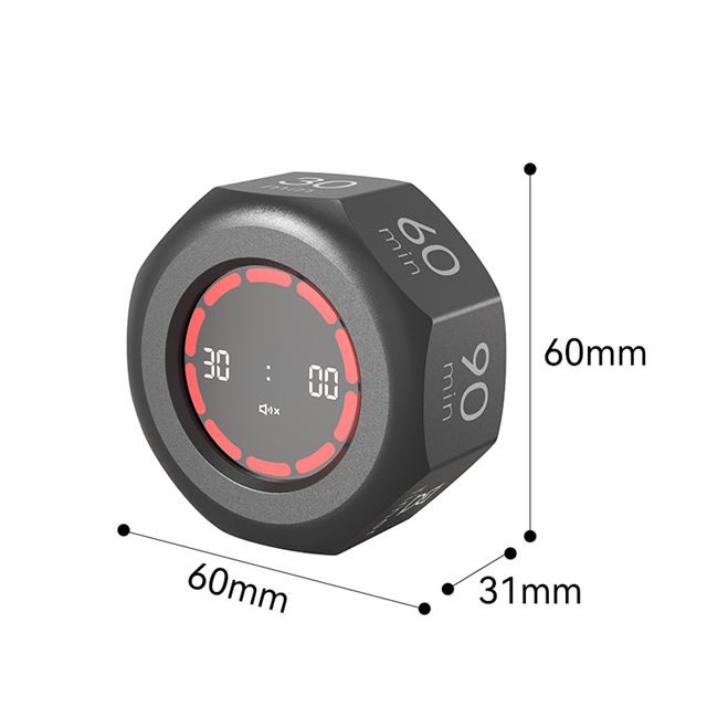 Flip Digital Timer Octagon – 1/3/5/15/30/60/90 Min Gravity Countdown/ Timer | Black