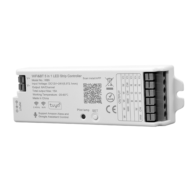Smart Life Tuya WIFI LED Strip Light Controller | PWM Single Colour/CCT/RGB/RGBW/RGBCCT | DC12-24V