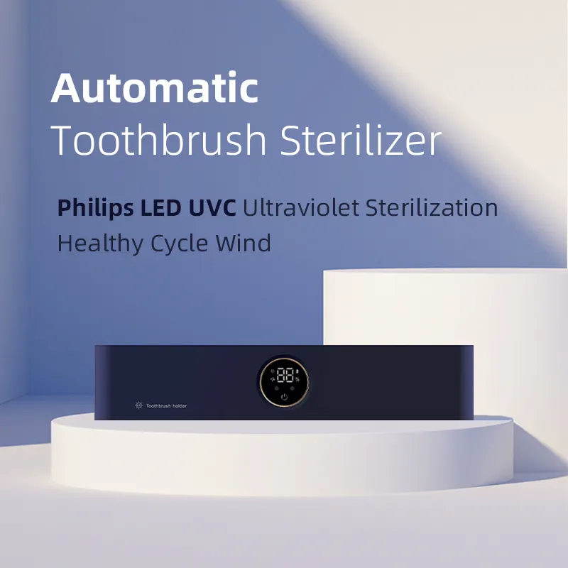 Toothbrush UVA UVC Sterilizer & Holder | 5V Rechargeable | Wall Mounted / Portable | 5 Slot