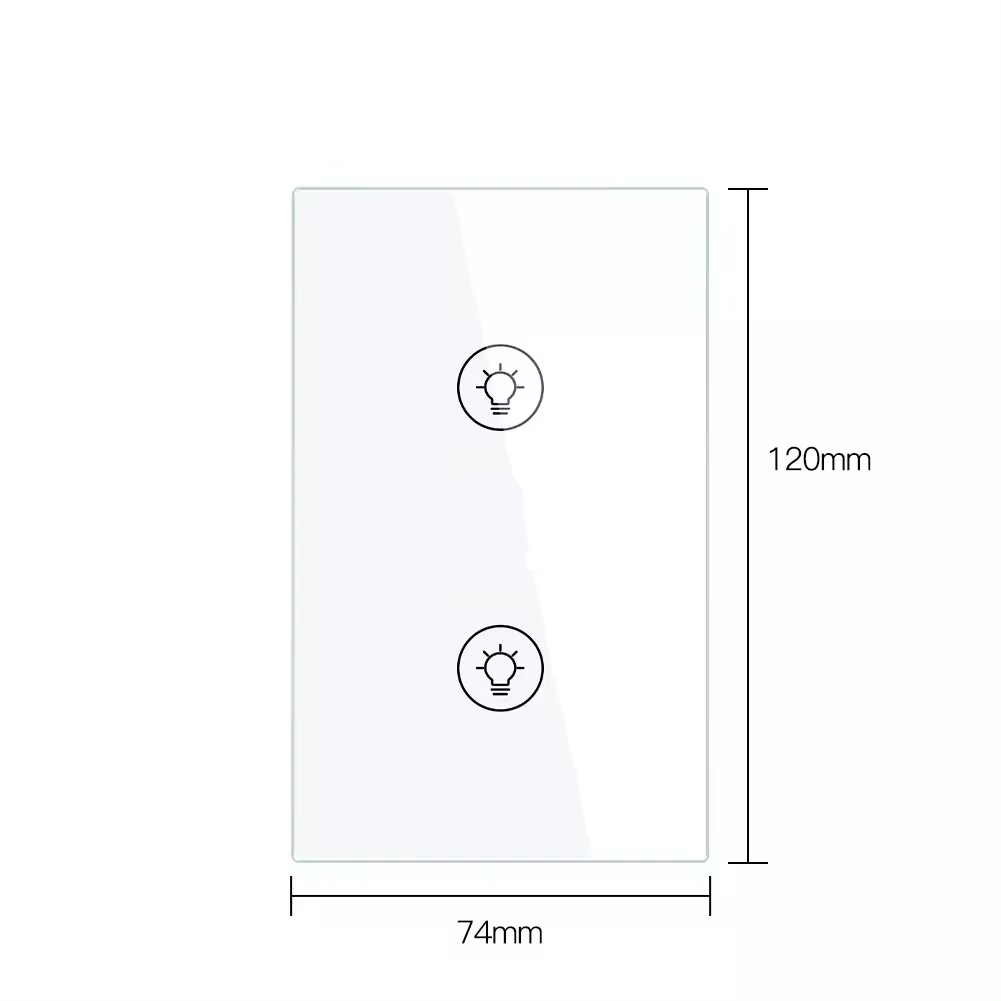 Smart Life Tuya WIFI 2CH Dimmer Light Switch | Live & Neutral Wire | White